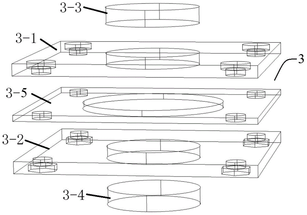 Hot-press forming method and mould for preparing three-layer composite plastic sample