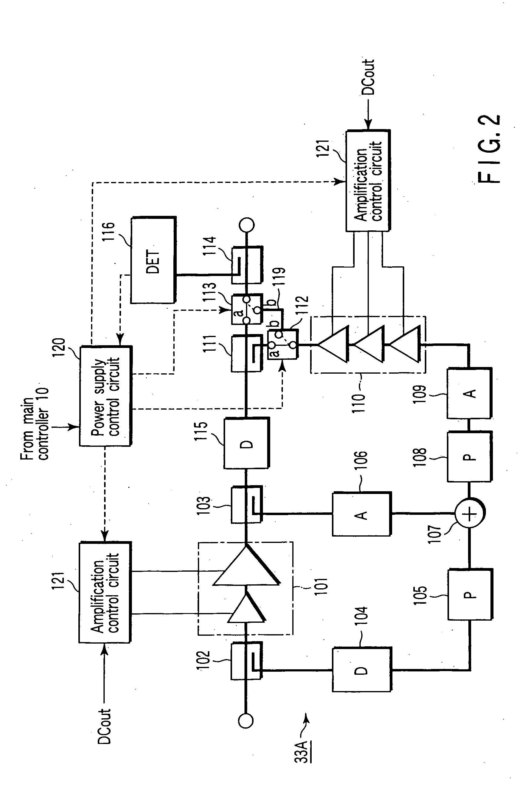 Feedforward amplifier and radio communication apparatus with the amplifier