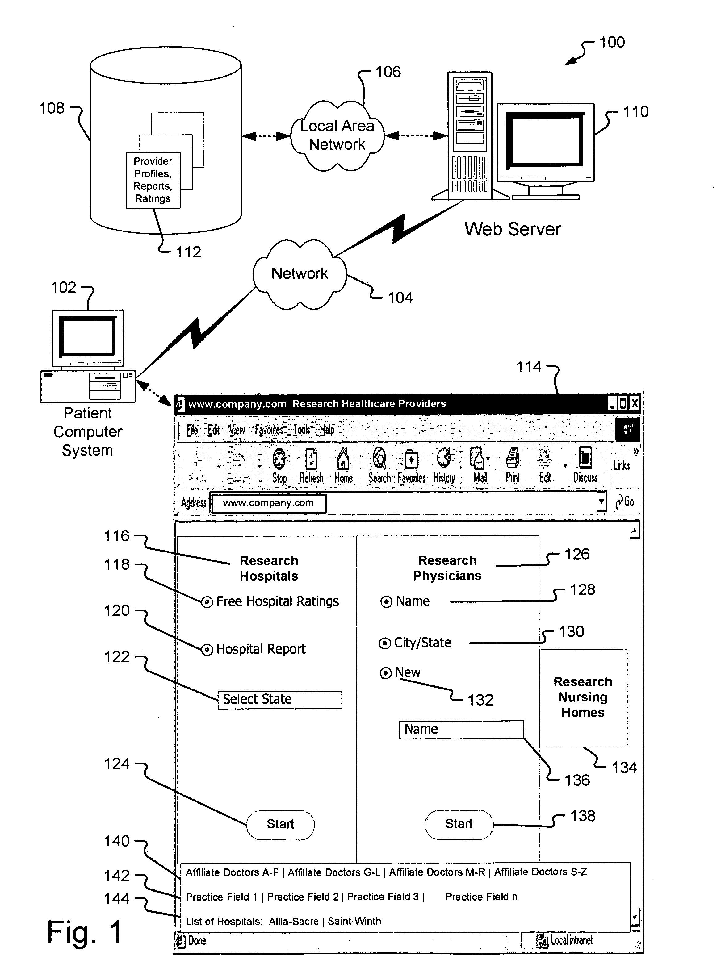 Internet system for connecting healthcare providers and patients