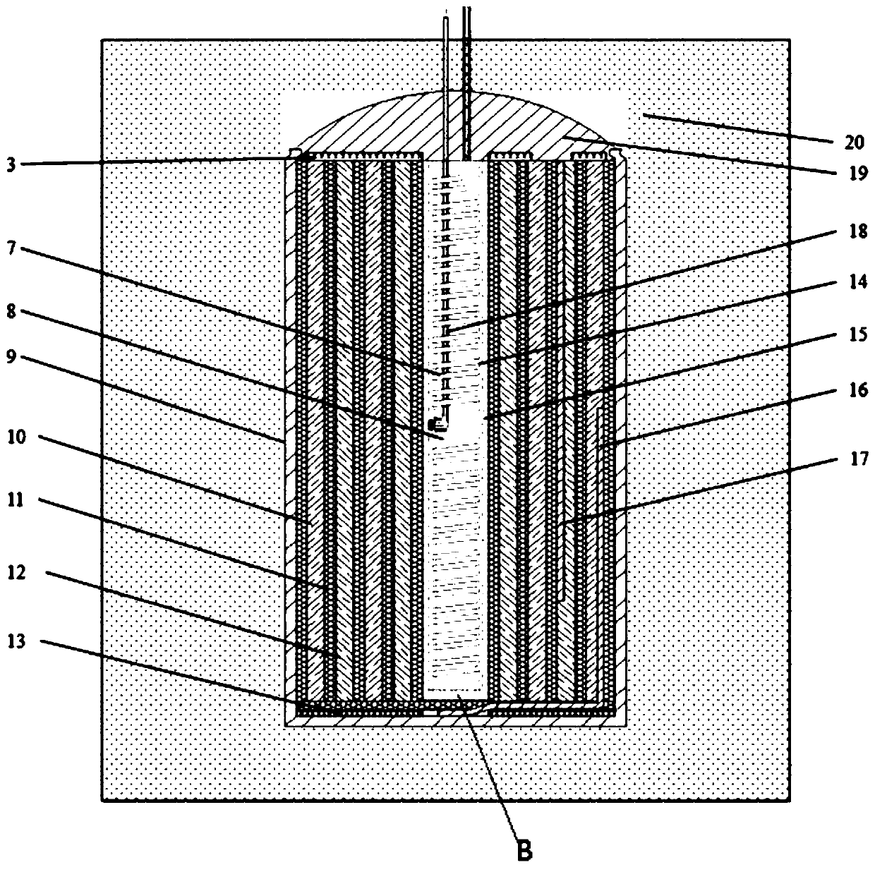 Cylindrical battery thermal parameter quasi-steady-state measuring method and device
