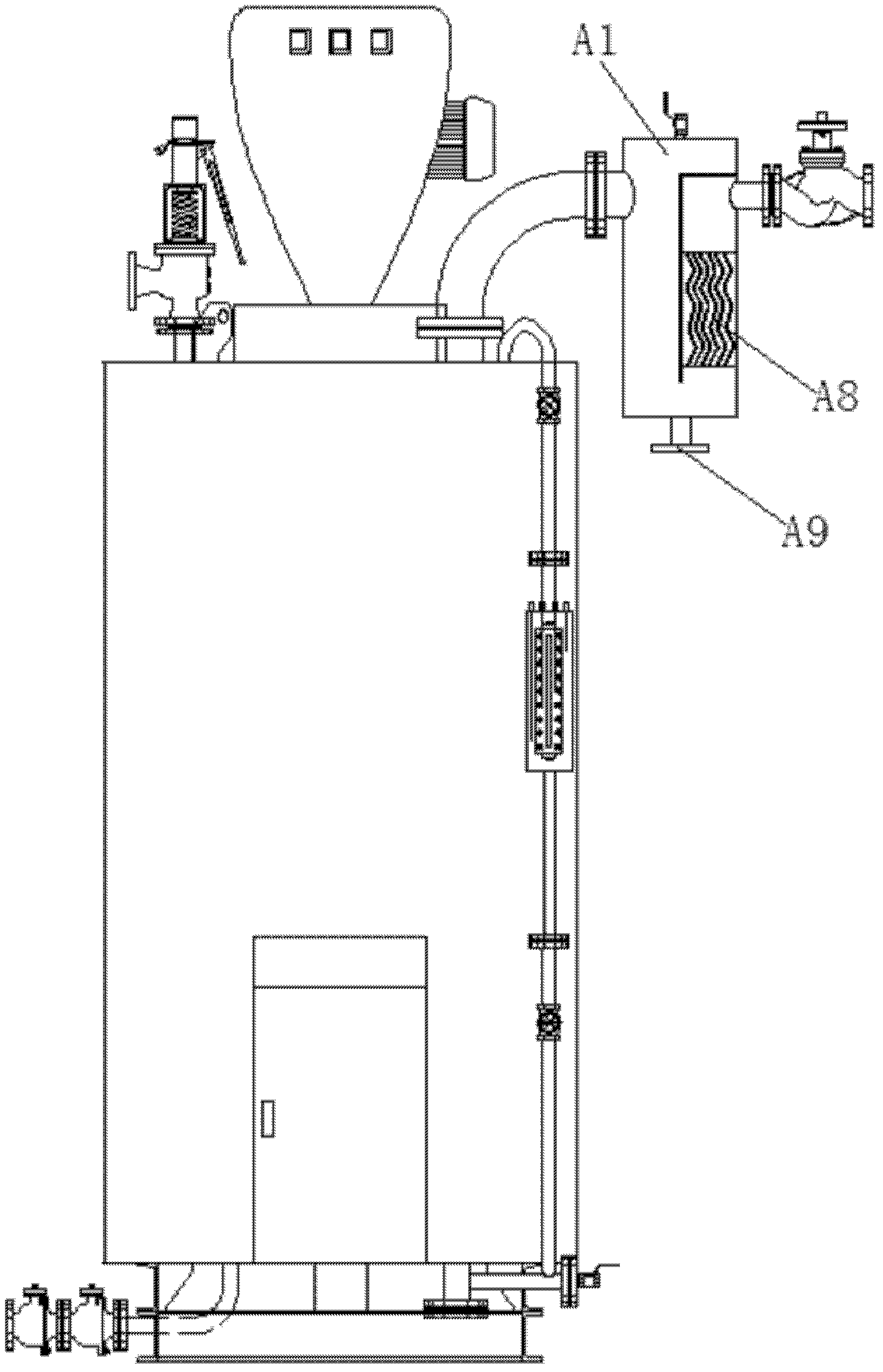 Steam-water separation type vertical oil-gas fired once-through steam boiler