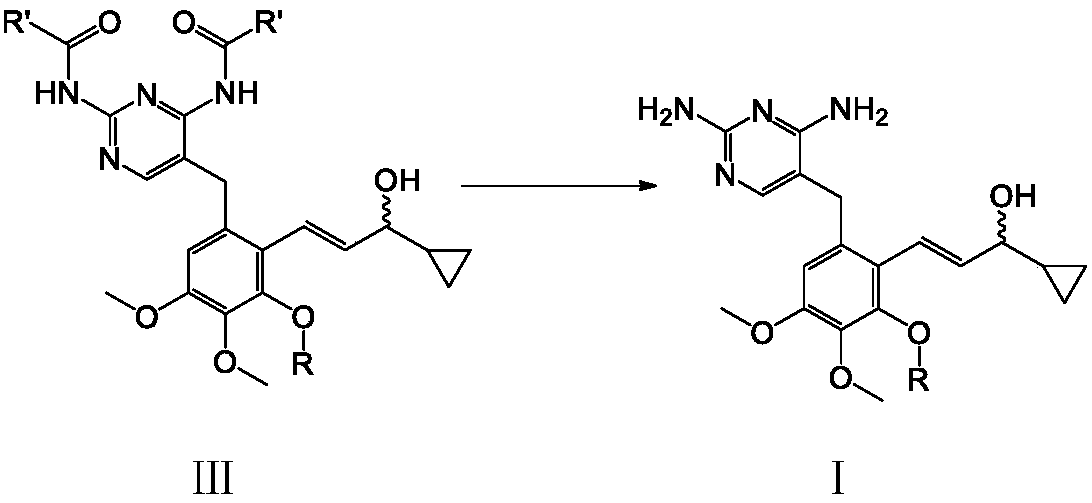 Novel intermediate of Iclaprim as well as preparation method and application thereof