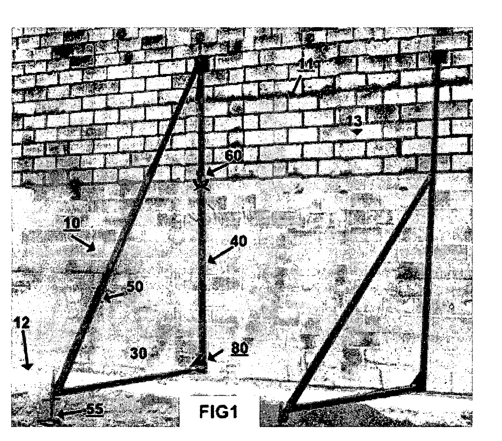 Method and adjustable apparatus for masonry wall bracing