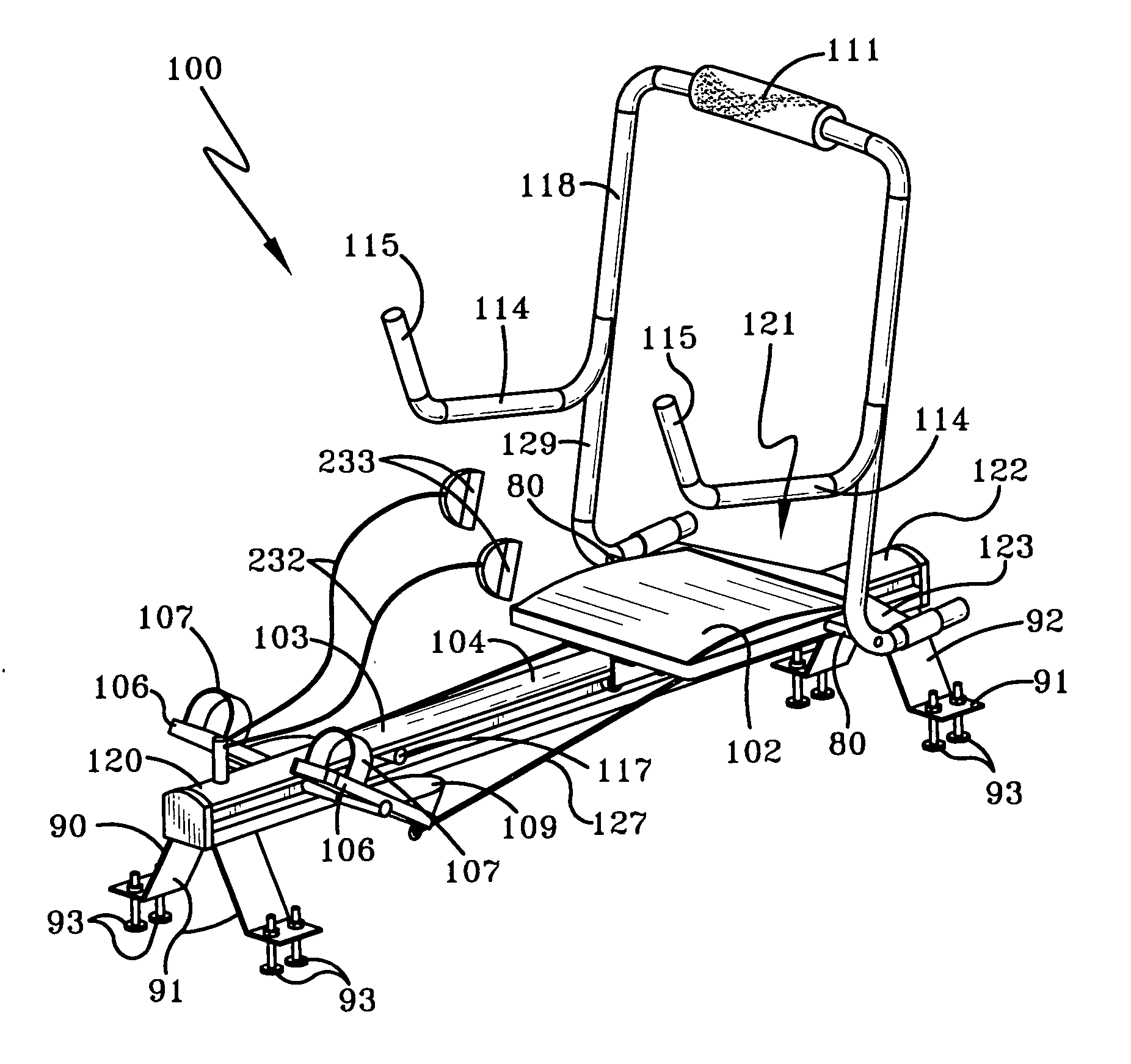 Method and apparatus for targeting abdominal muscles while receiving a cardiovascular workout