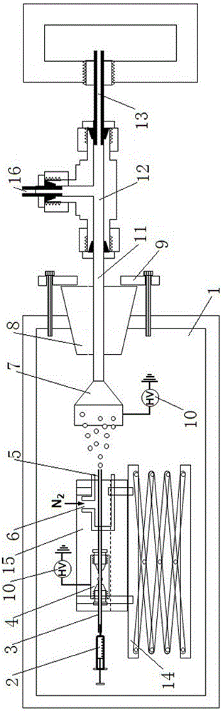 Electrospray mass spectrometry system for radioactive substances and method of use thereof