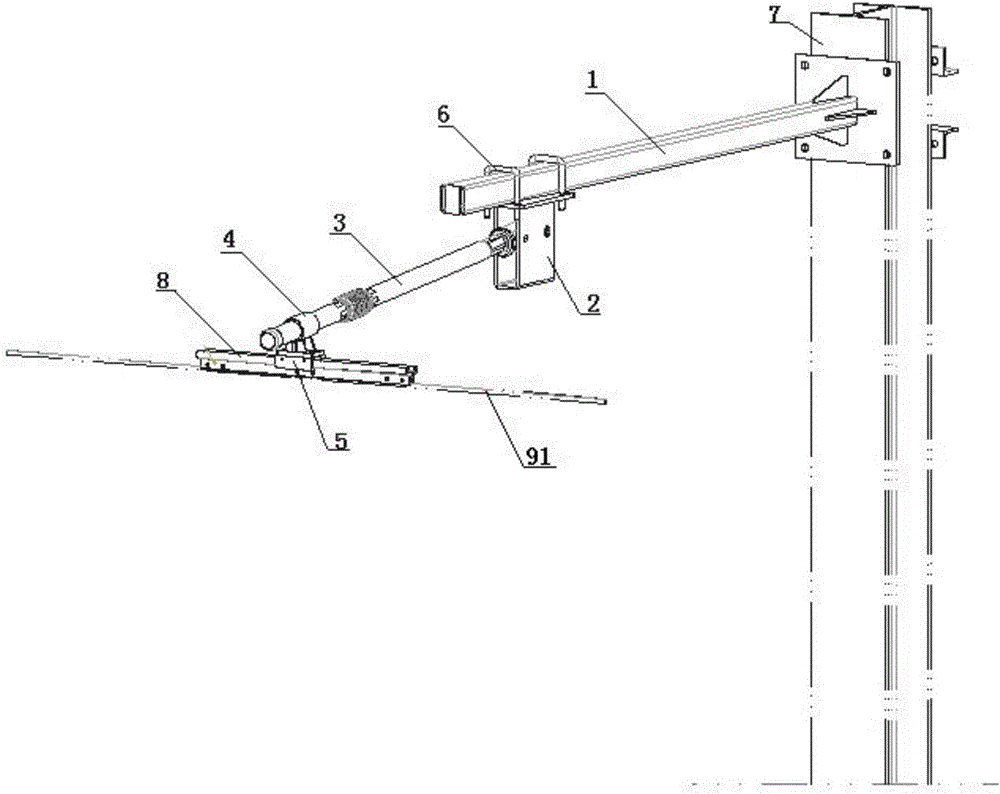 Tramcar contact line sliding type elastic suspension device