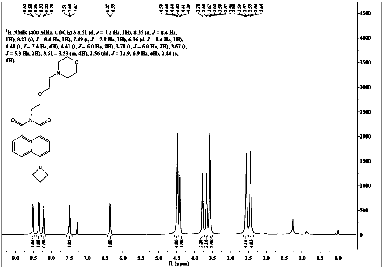 Cell nucleus fluorescent probe with high brightness and high light stability