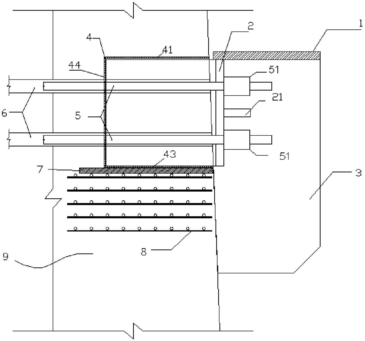 Steel corbel pre-embedded structure and construction method thereof