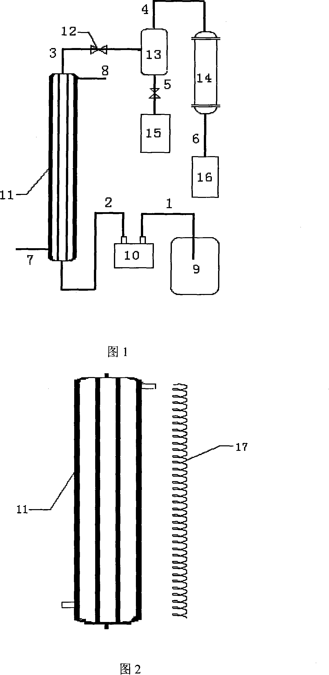 Production method for continuous synthesizing vinylmethylketone by one-step and device thereof