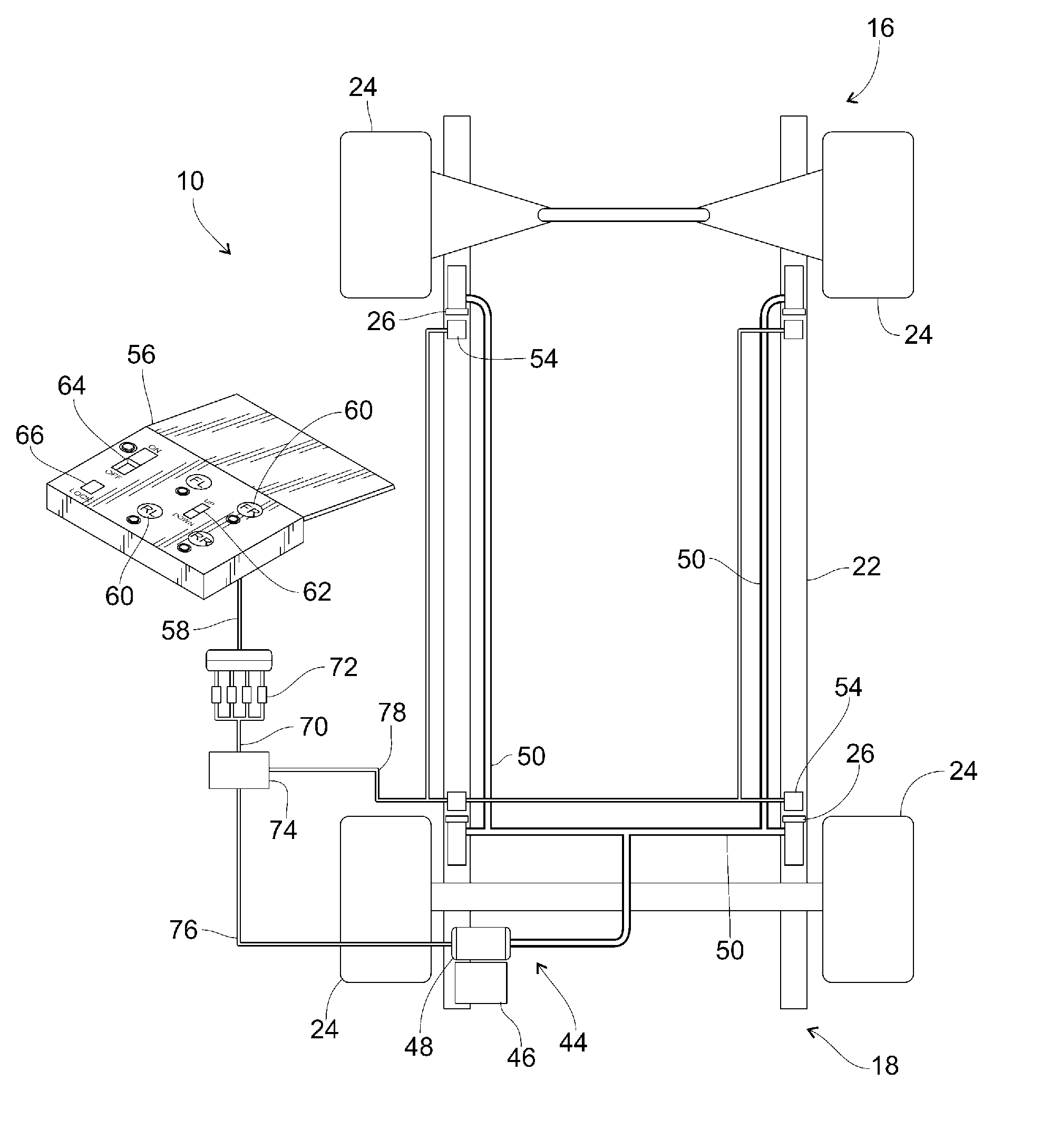 Automatic jacking system for an automotive vehicle