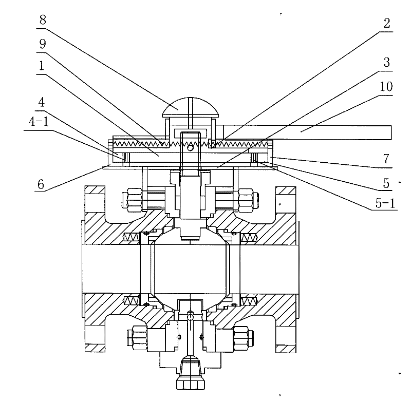 Valve opening display and self-locking device used on rotary motion valve