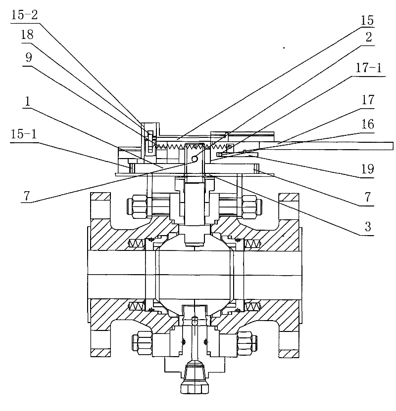 Valve opening display and self-locking device used on rotary motion valve