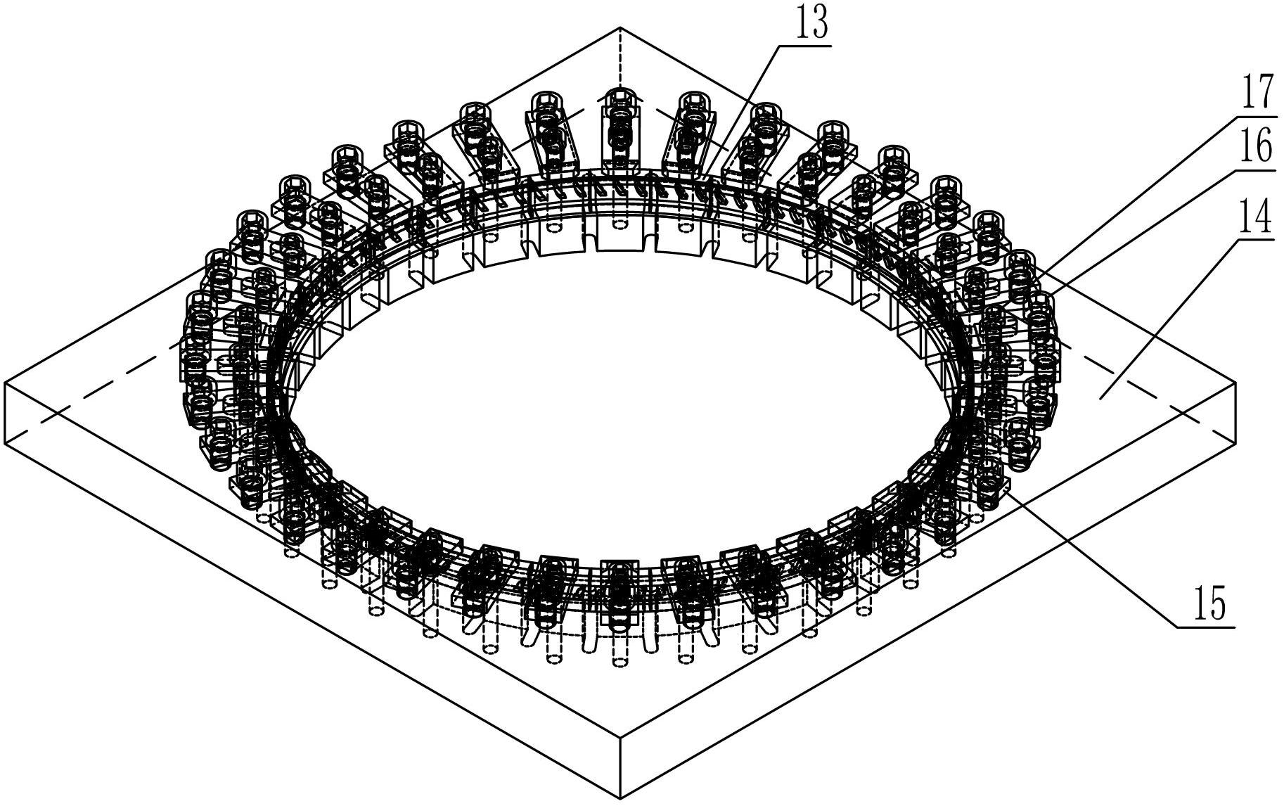 Processing method for inner ring arc section of guide vane