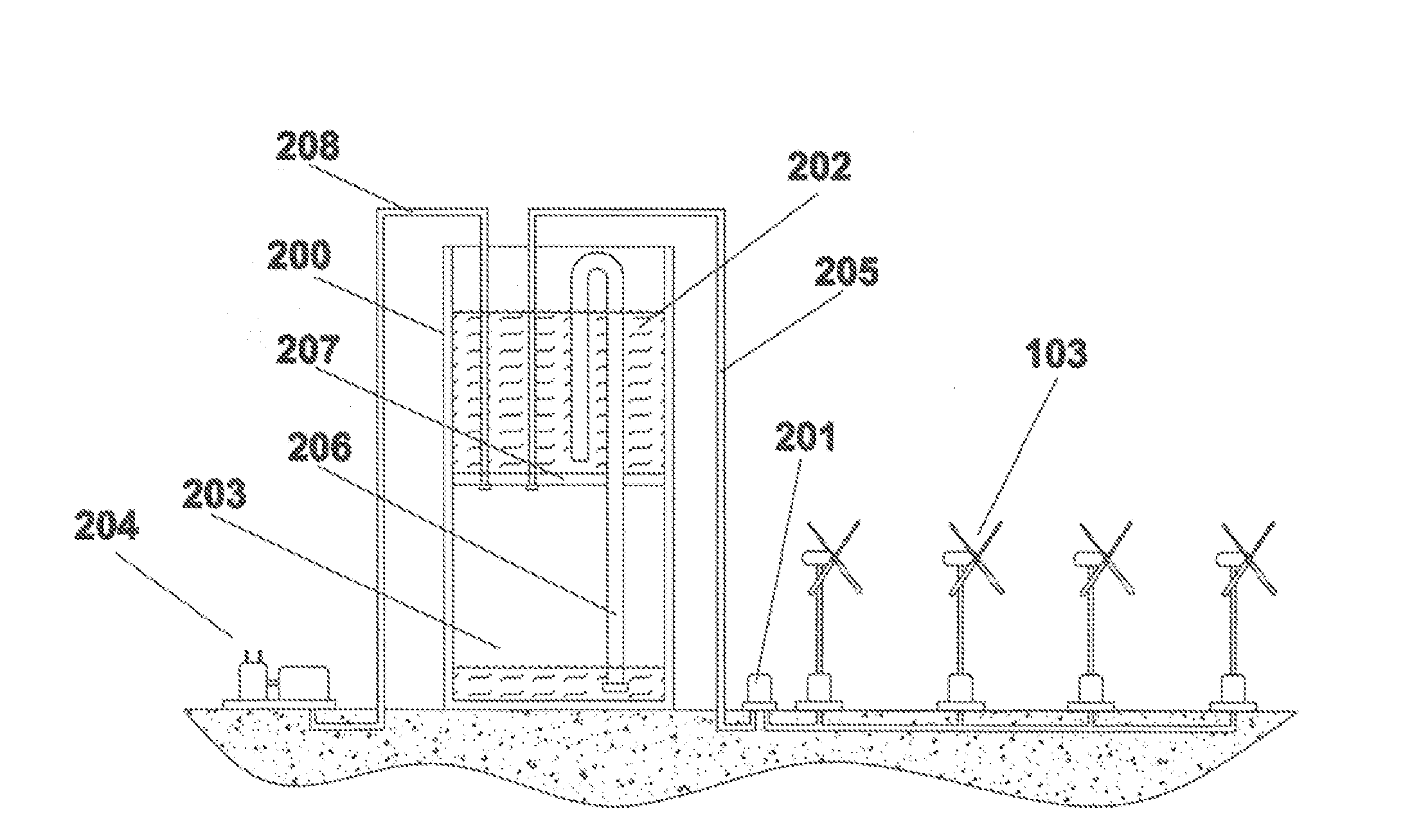 Integrated wind-power electrical generation and compressed air energy storage system