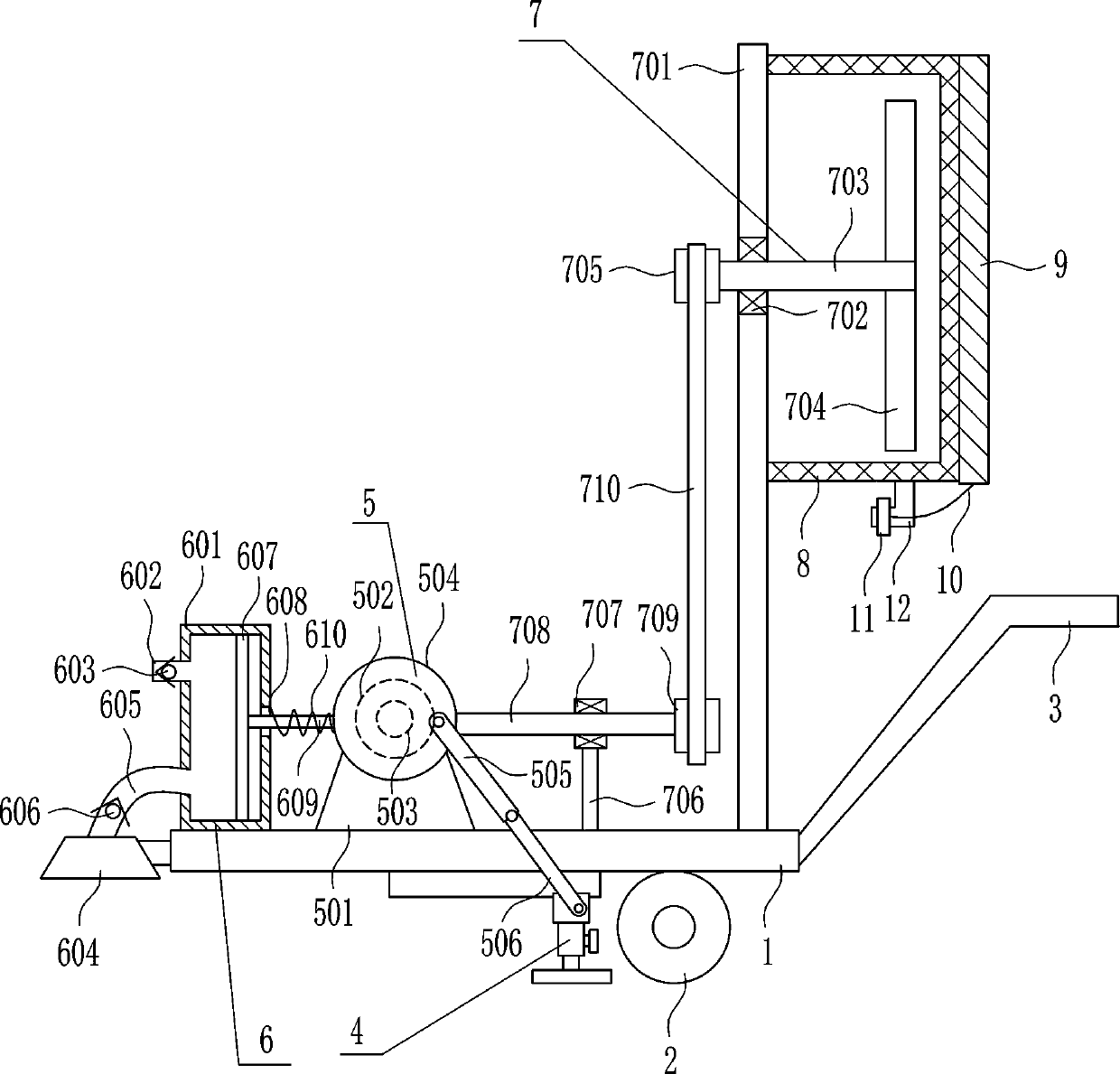 Cement floor trowelling machine for building