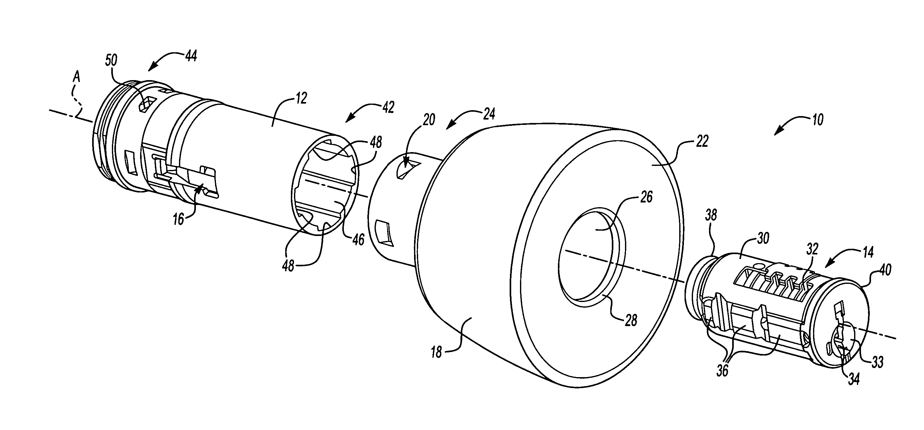 Front loading lock assembly