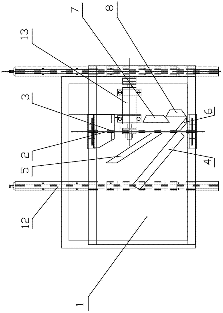 Fixed-length cutting equipment tool and cutting process for quadrangular wood