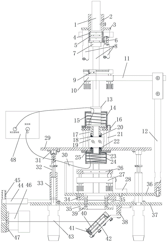 DKDP crystal blank dynamic extinction ratio testing device