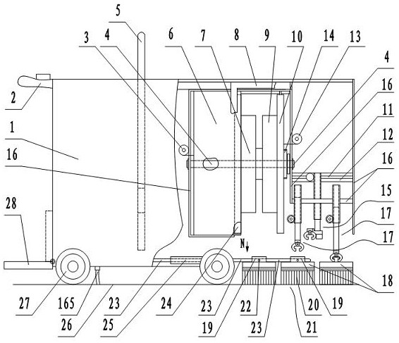 Automatic cleaning mopping vehicle with multiple rows of mopping cloth