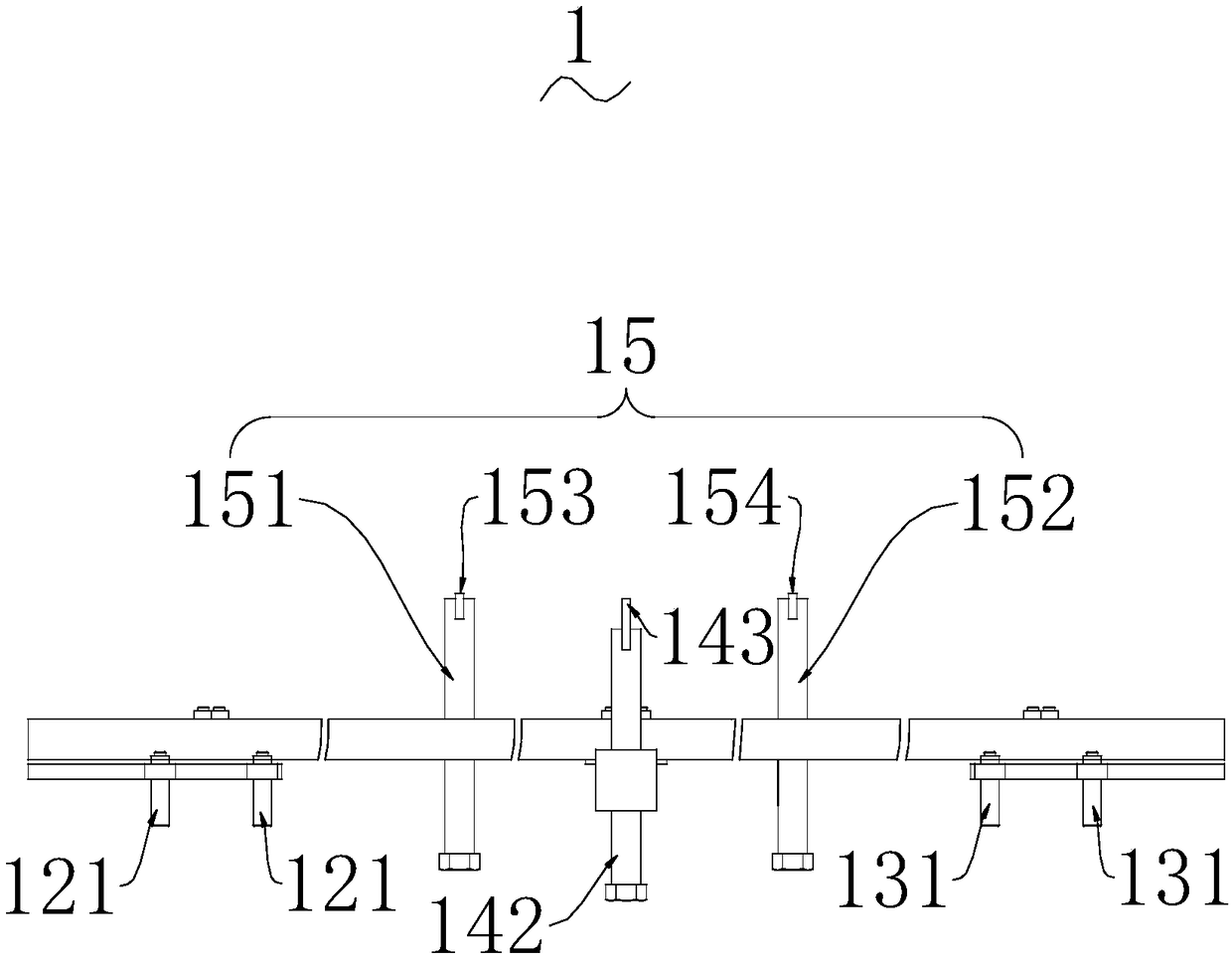 Gauge for measuring size of bogie side frame