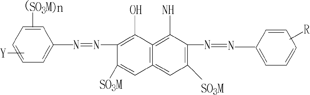 Reactive navy blue dye and preparation method thereof