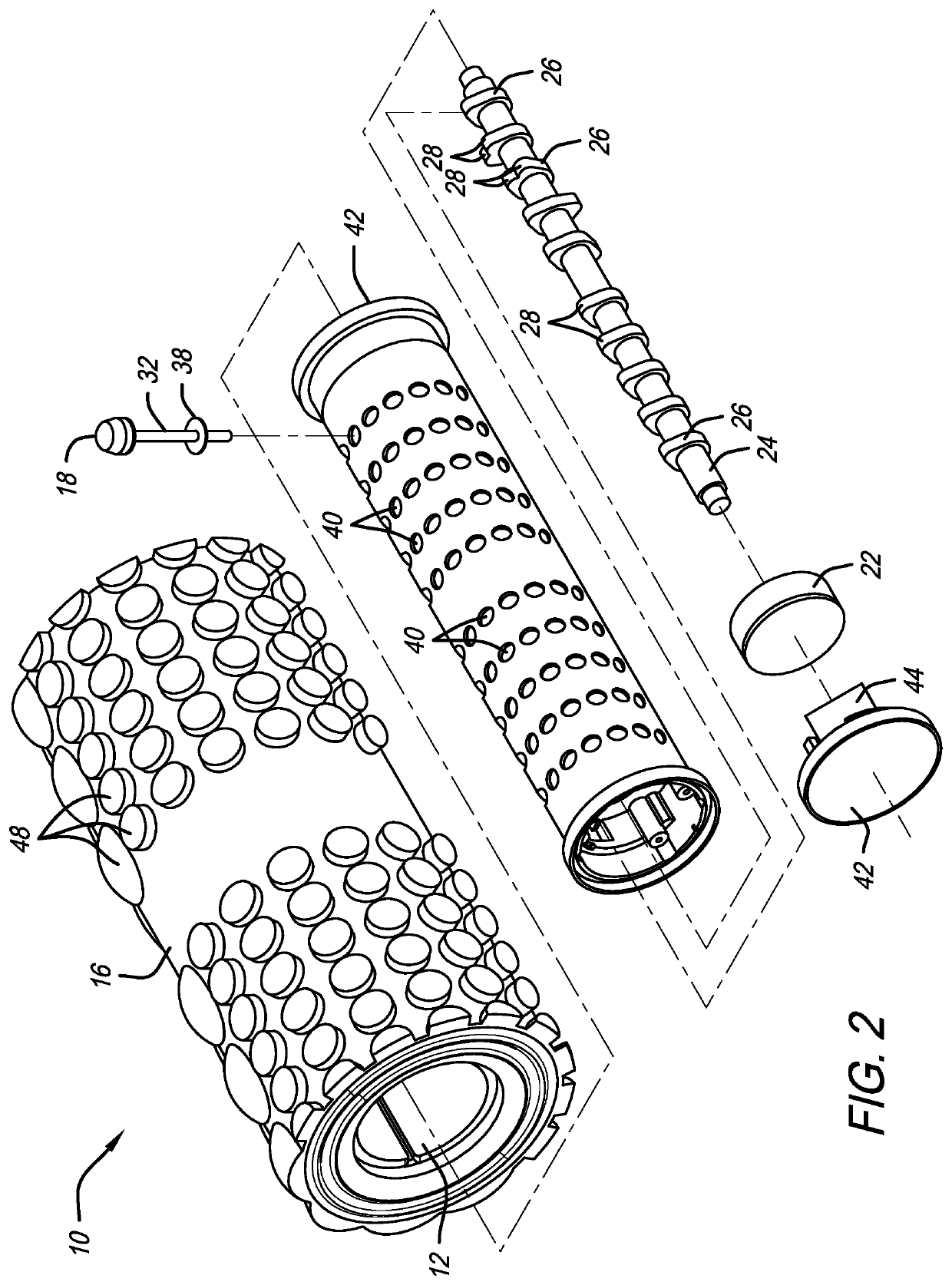 Vibrating massage roller with multiple motors