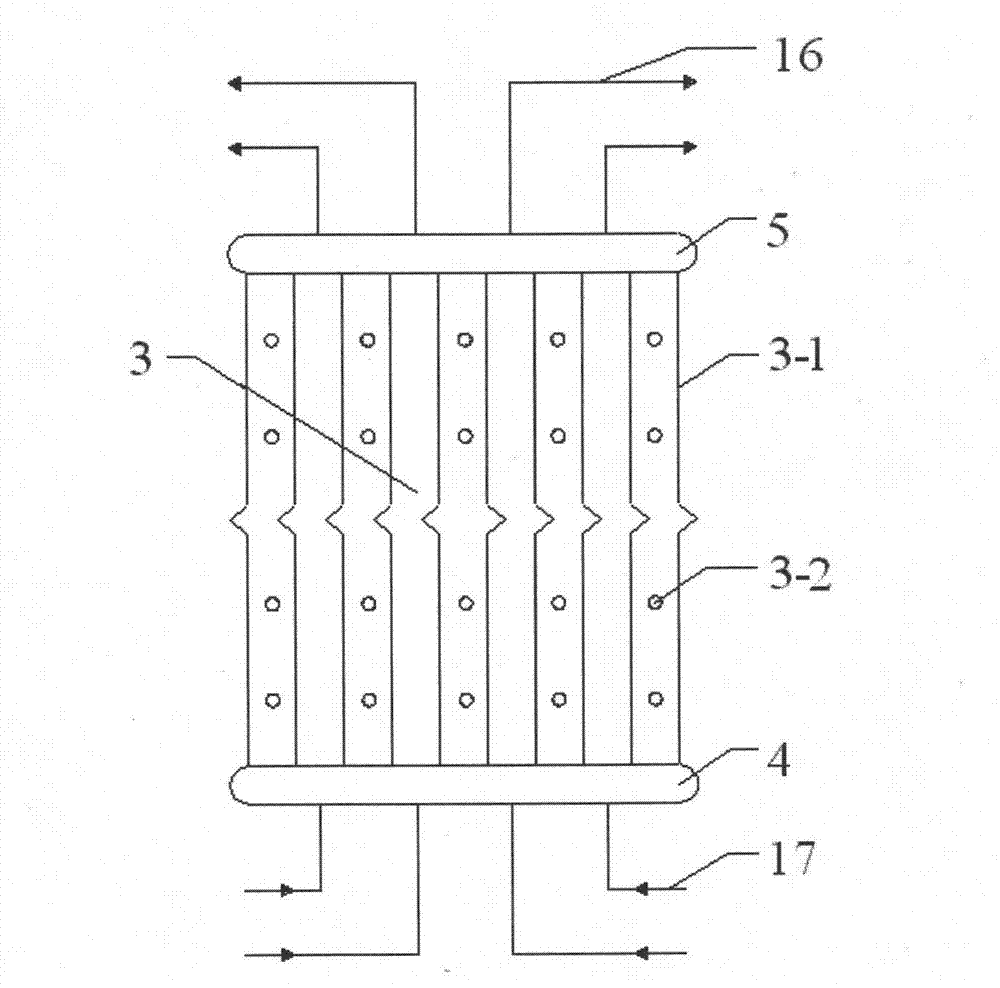 Combustible carbon material gasifying device employing three-section composite dry and wet method