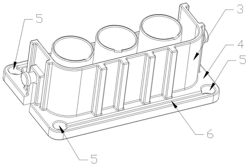 An anti-warping structure for injection molded parts