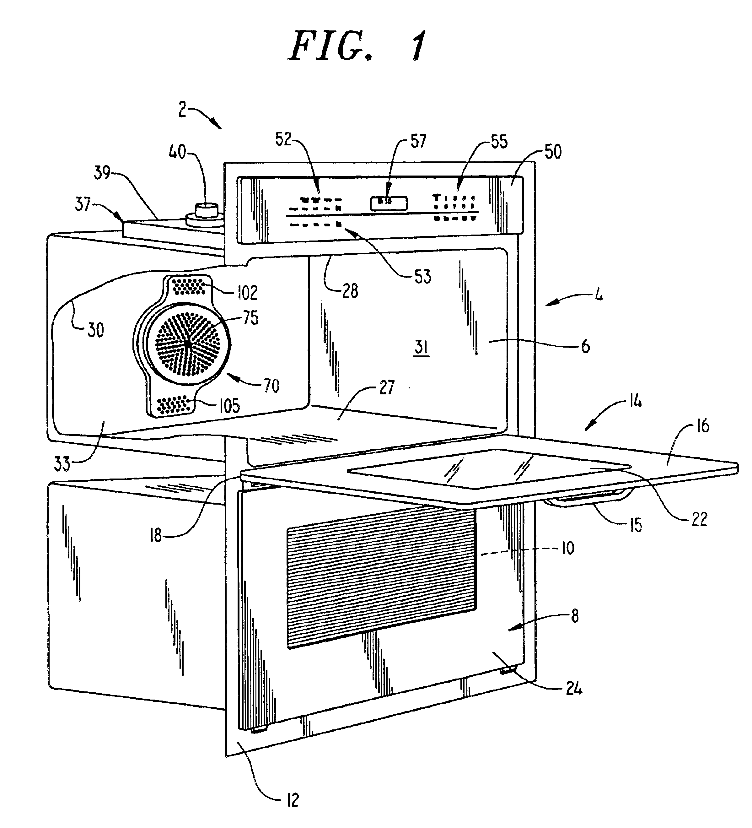 Rapid cook oven with dual flow fan assembly