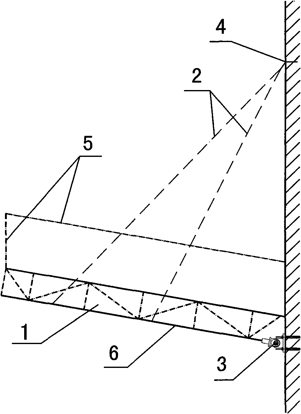 High-rise building construction assembled overhanging safe guarding shed and construction method thereof