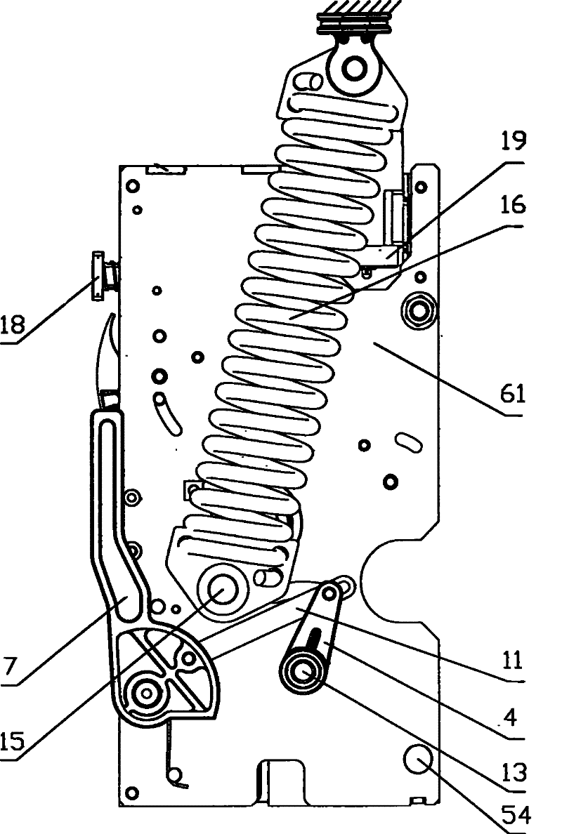 Spring actuating mechanism of vacuum circuit-breaker