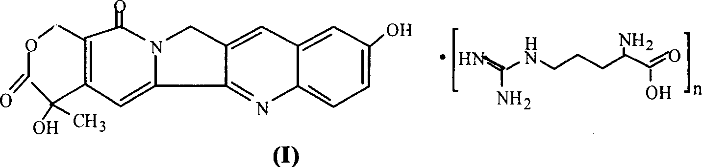 10-hydroxy camptothecin arginine salt, and its preparing method and use