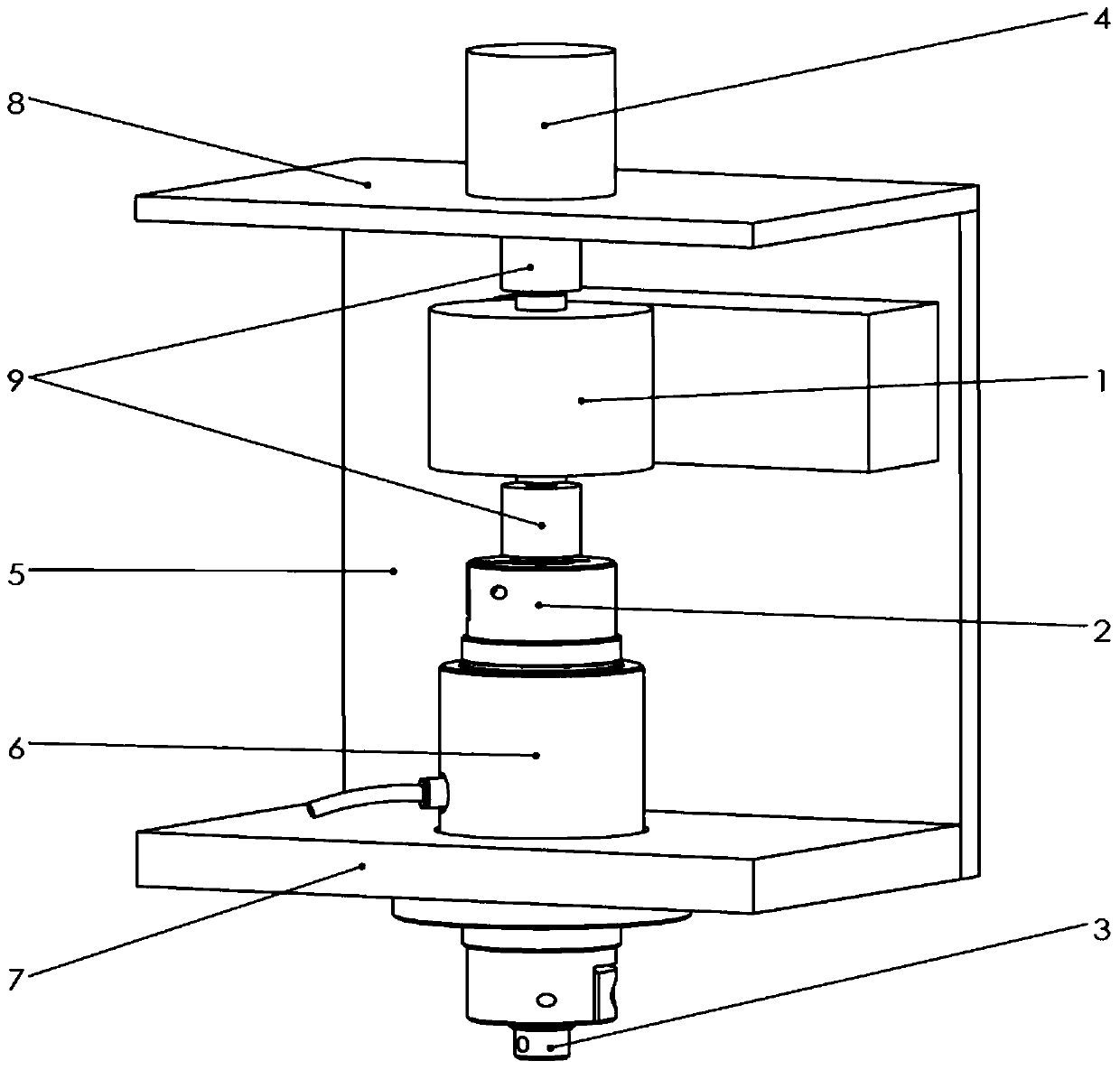 A torque measuring device and method for a miniature tensile torsion fatigue testing machine