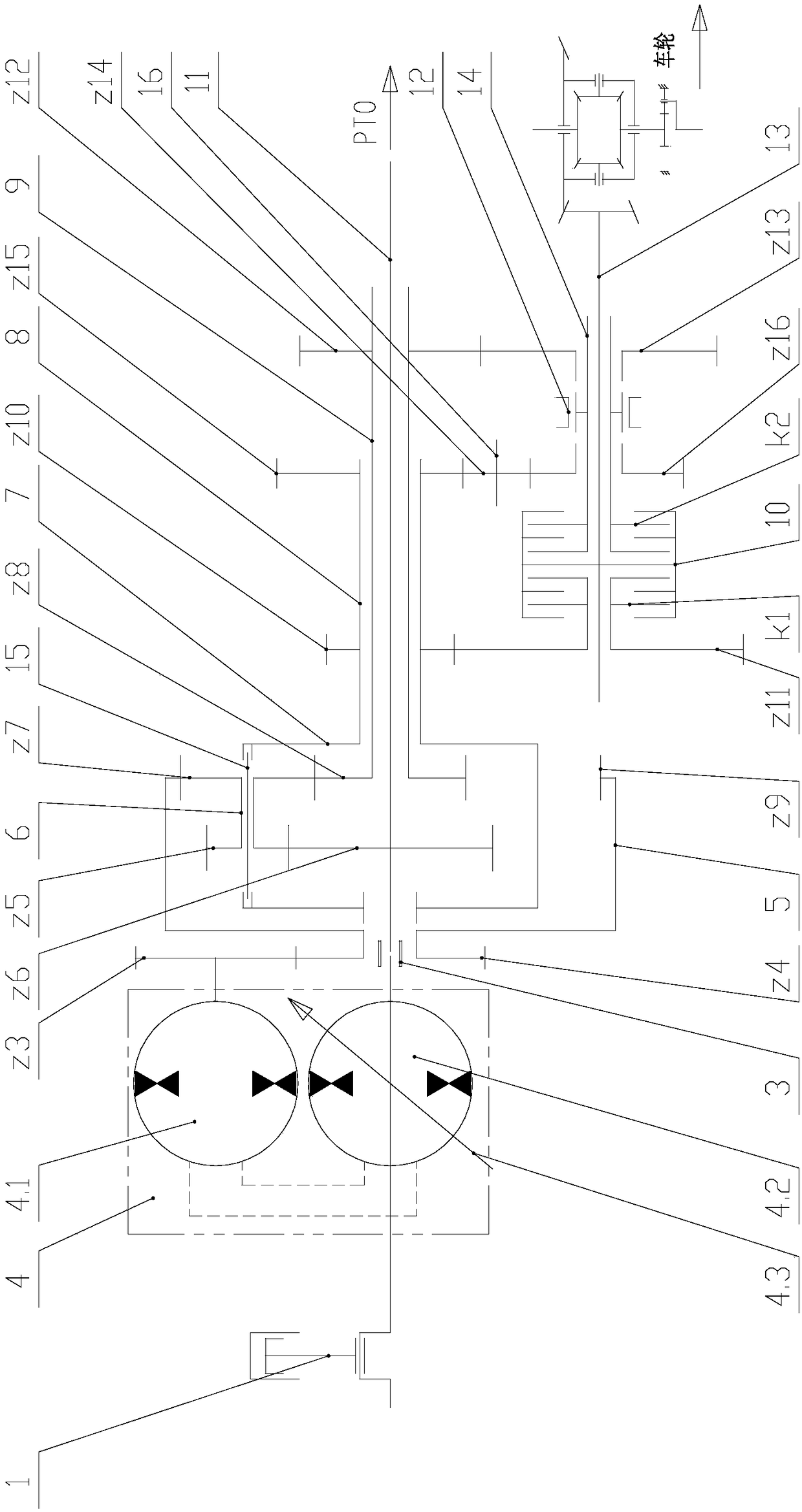 Continuously variable transmission device for hydraulic machine