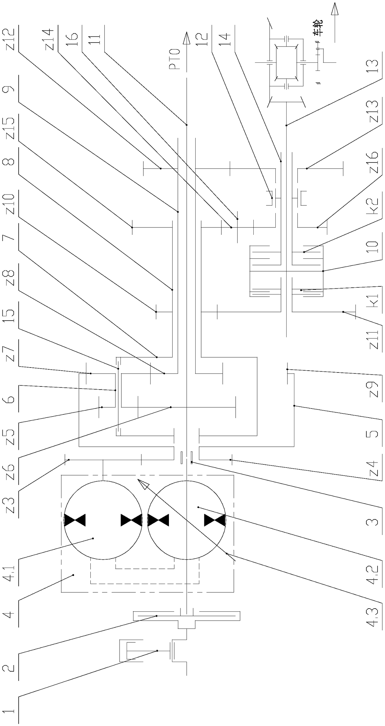 Continuously variable transmission device for hydraulic machine