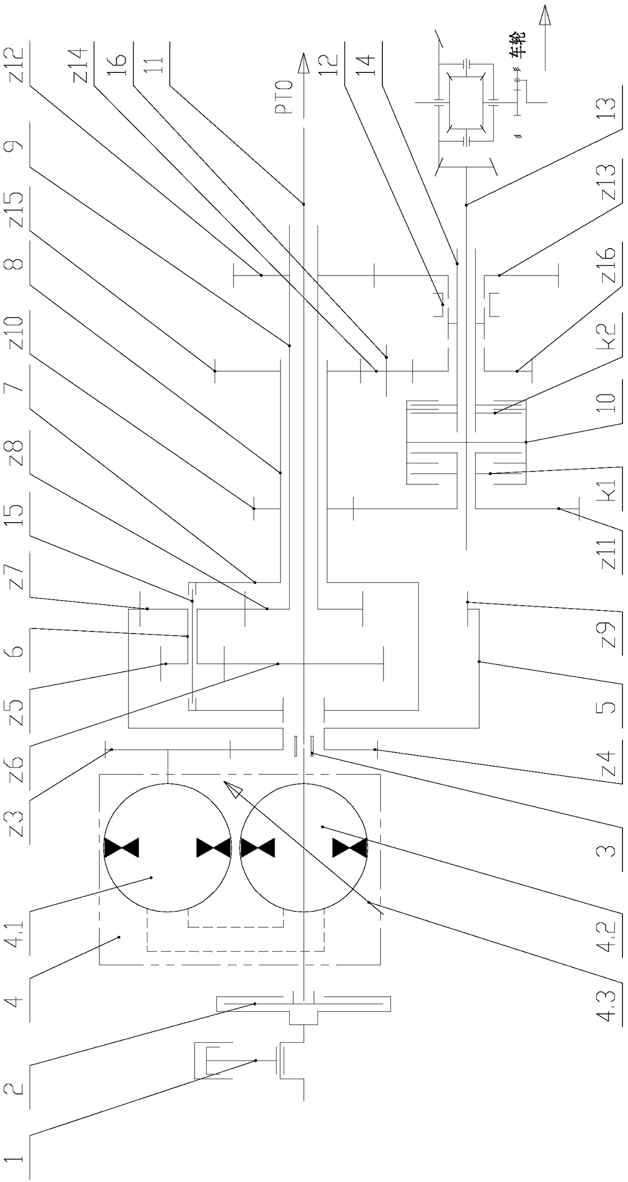 Continuously variable transmission device for hydraulic machine