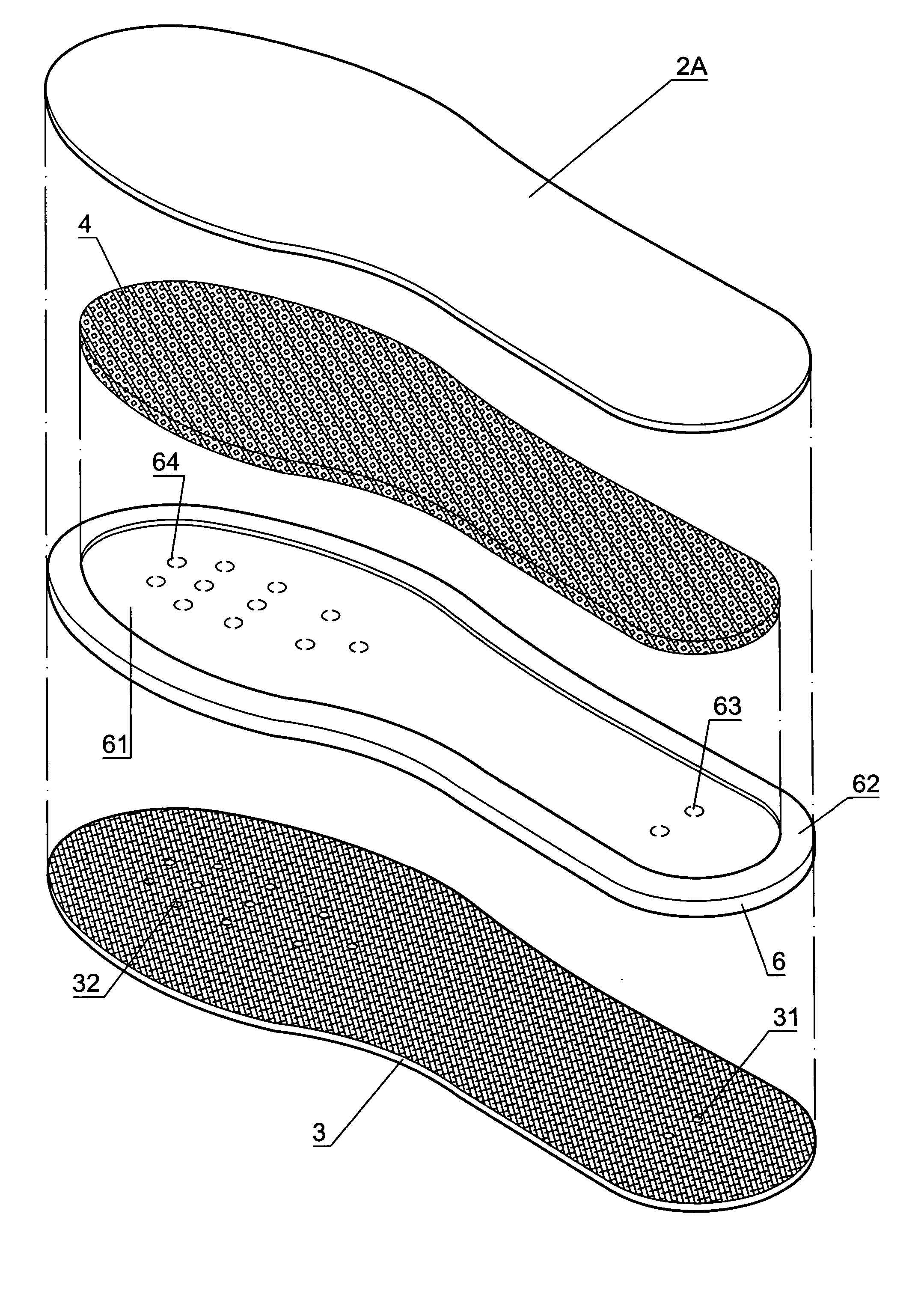 Structure of ventilating insole