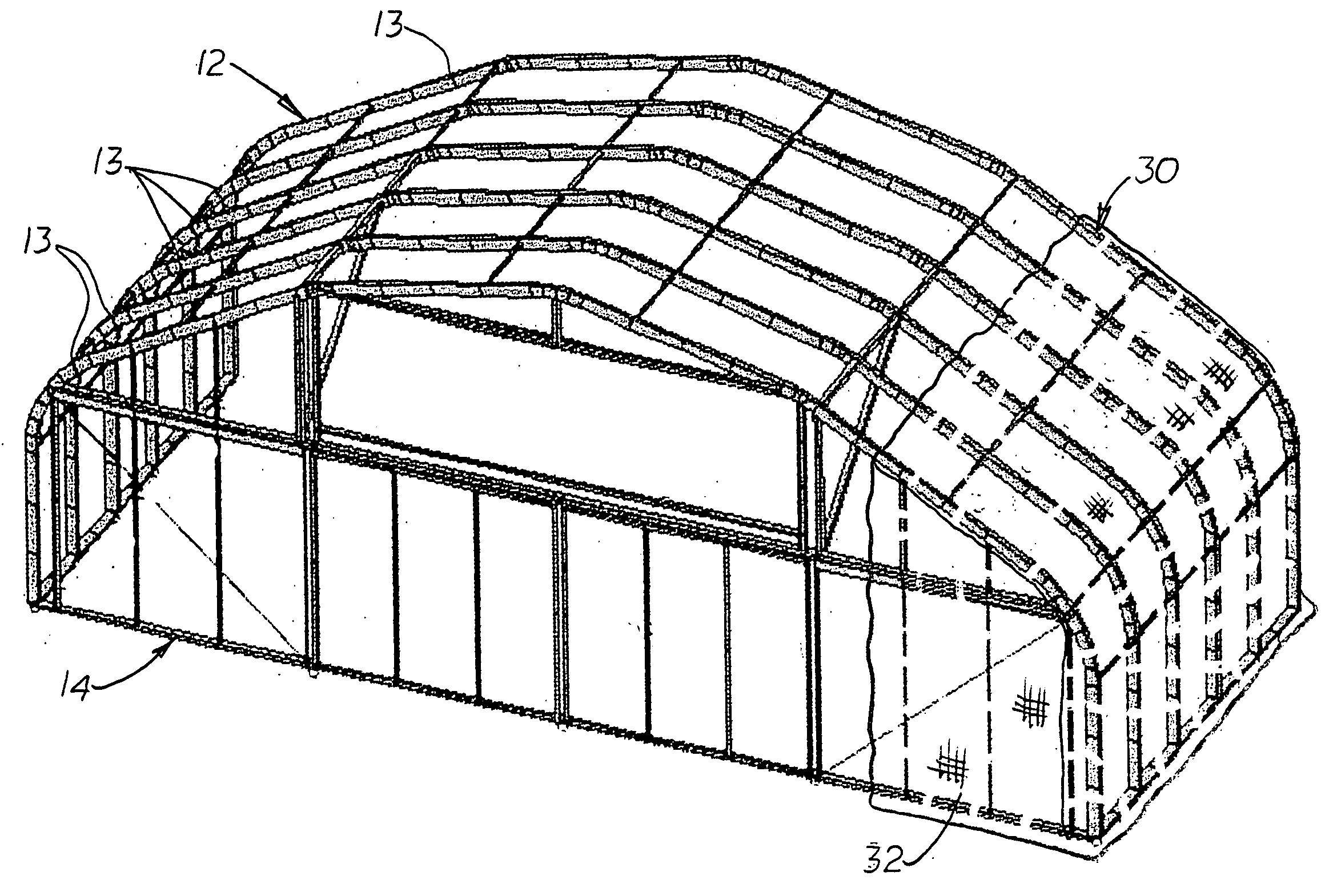 Temporary shelter with adjustble door system