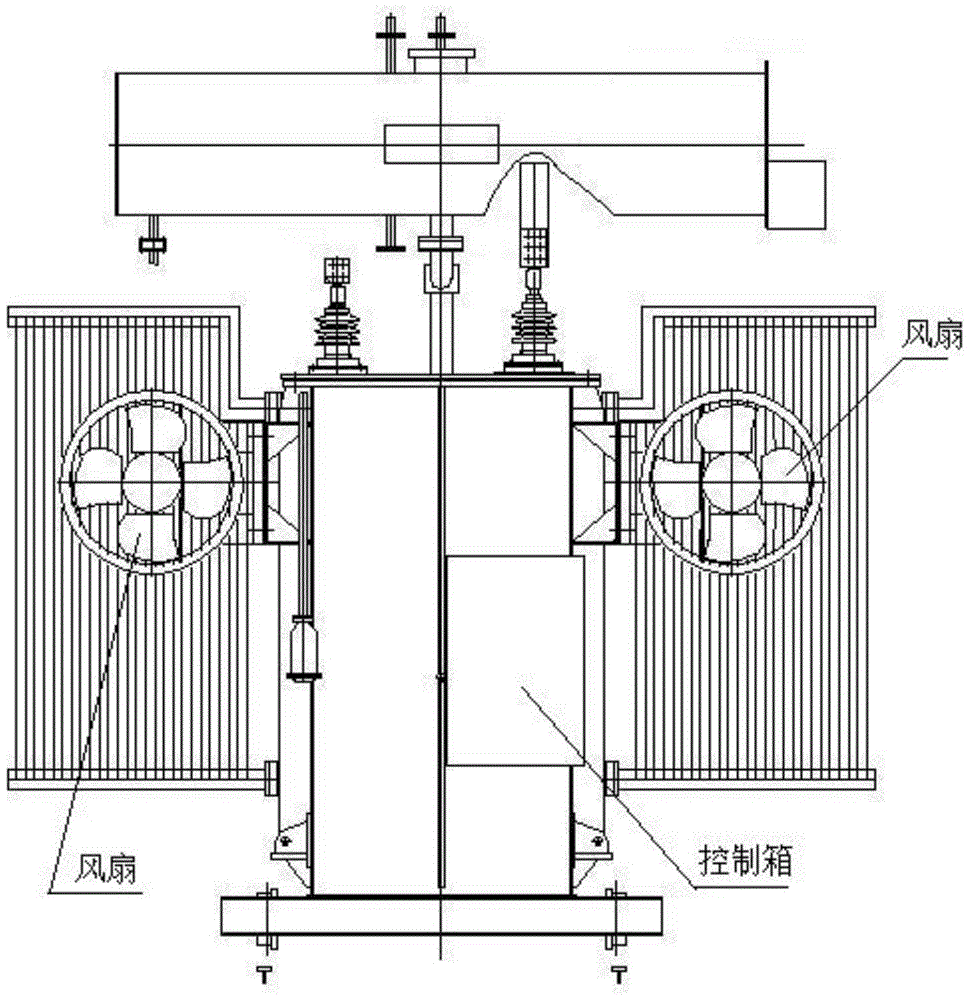 Method for cooling large oil immersed type rectifier transformer under abnormal heated condition