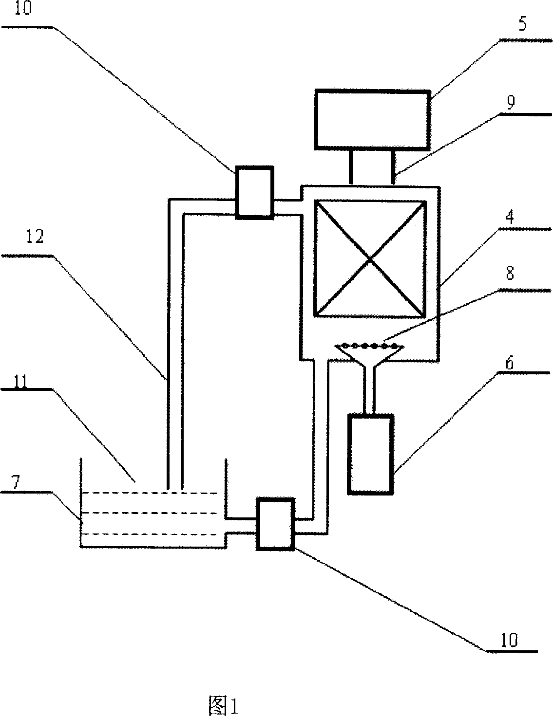 Method and device for photo catalytically treating waste water by medium barrier discharging induced semiconductor