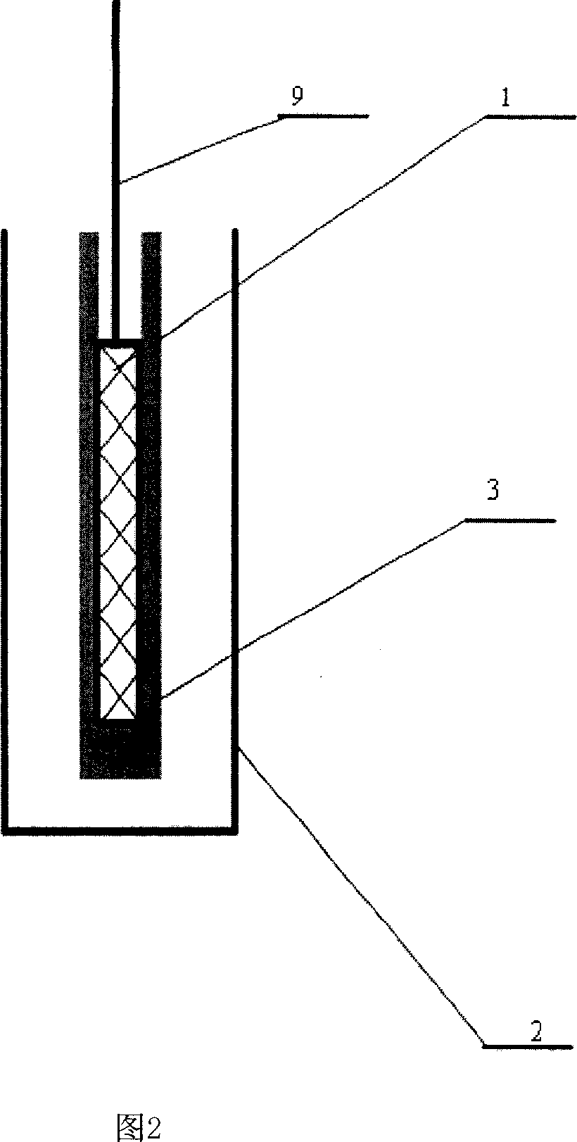 Method and device for photo catalytically treating waste water by medium barrier discharging induced semiconductor