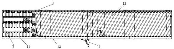 Turnover device for correcting positions of products on warehouse storage line