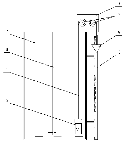 Floating cylinder type liquid level indicating device