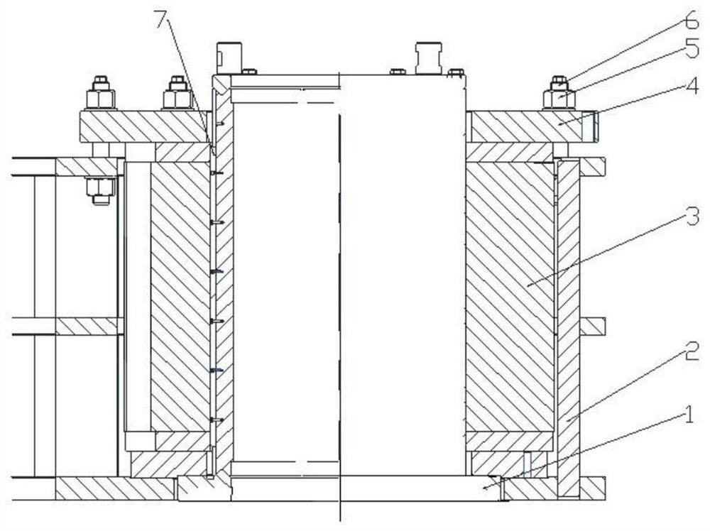 Nuclear power plant shaft seal main pump motor rotor iron core pressurization and thermal sleeve process and its process equipment