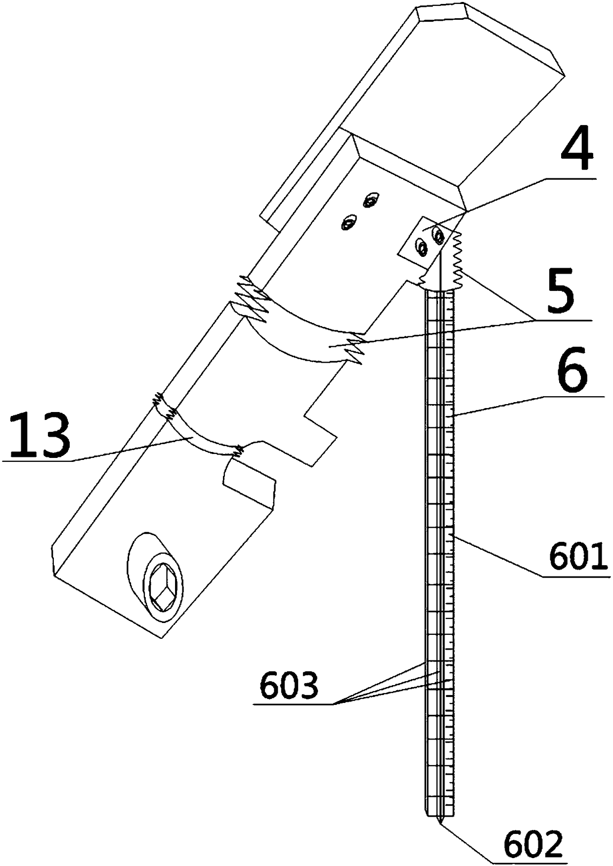 Double-position telescopic positioning mechanism for automobile inspection tool