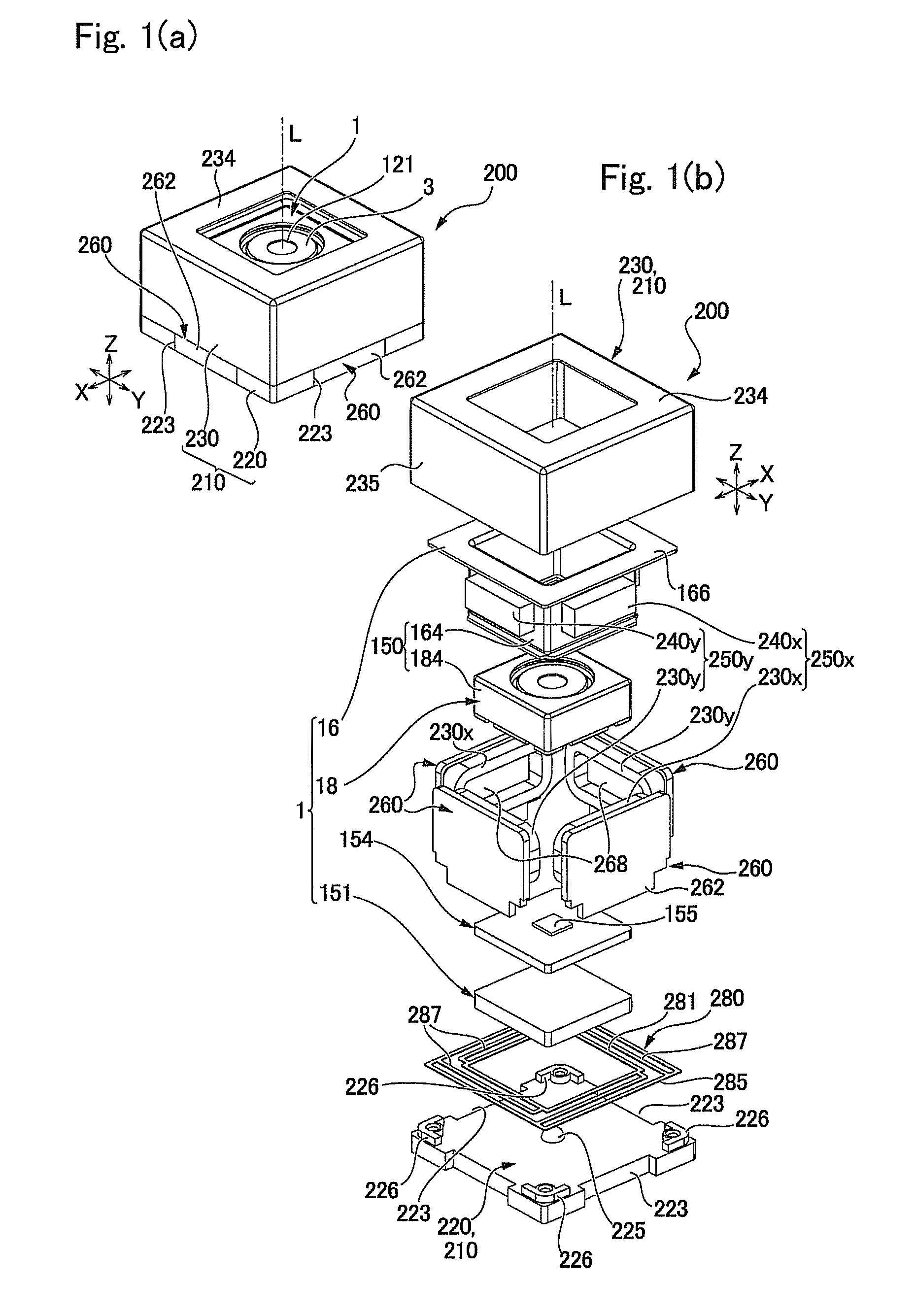 Optical unit with shake correcting function and photographic optical device
