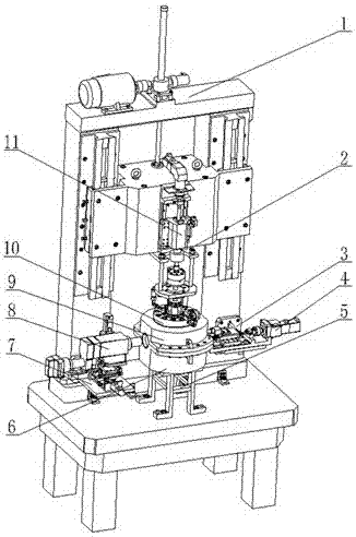 Material performance testing device for key nuclear material under complex service environment