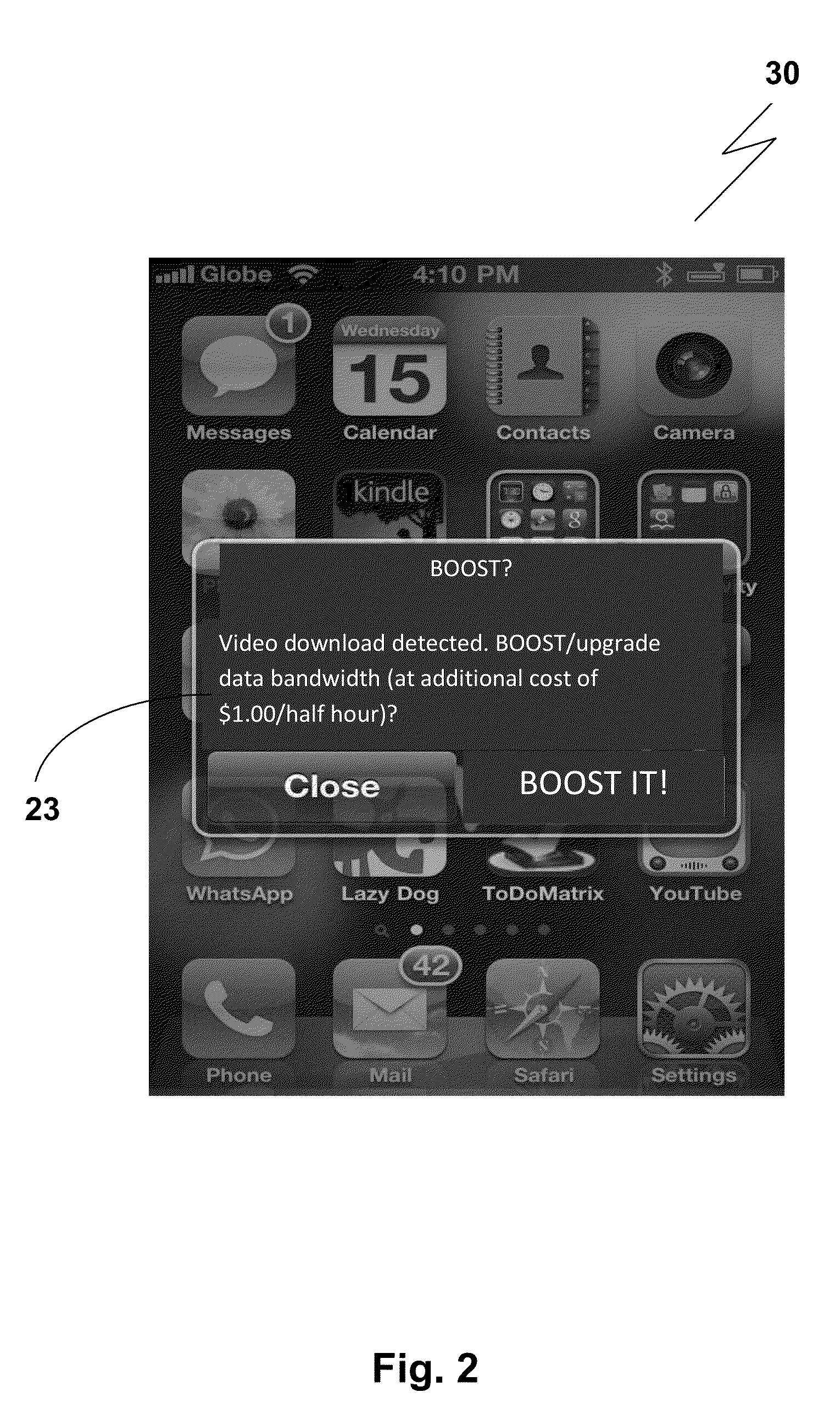 System and method for adjusting the amount of data bandwidth provided to a mobile device