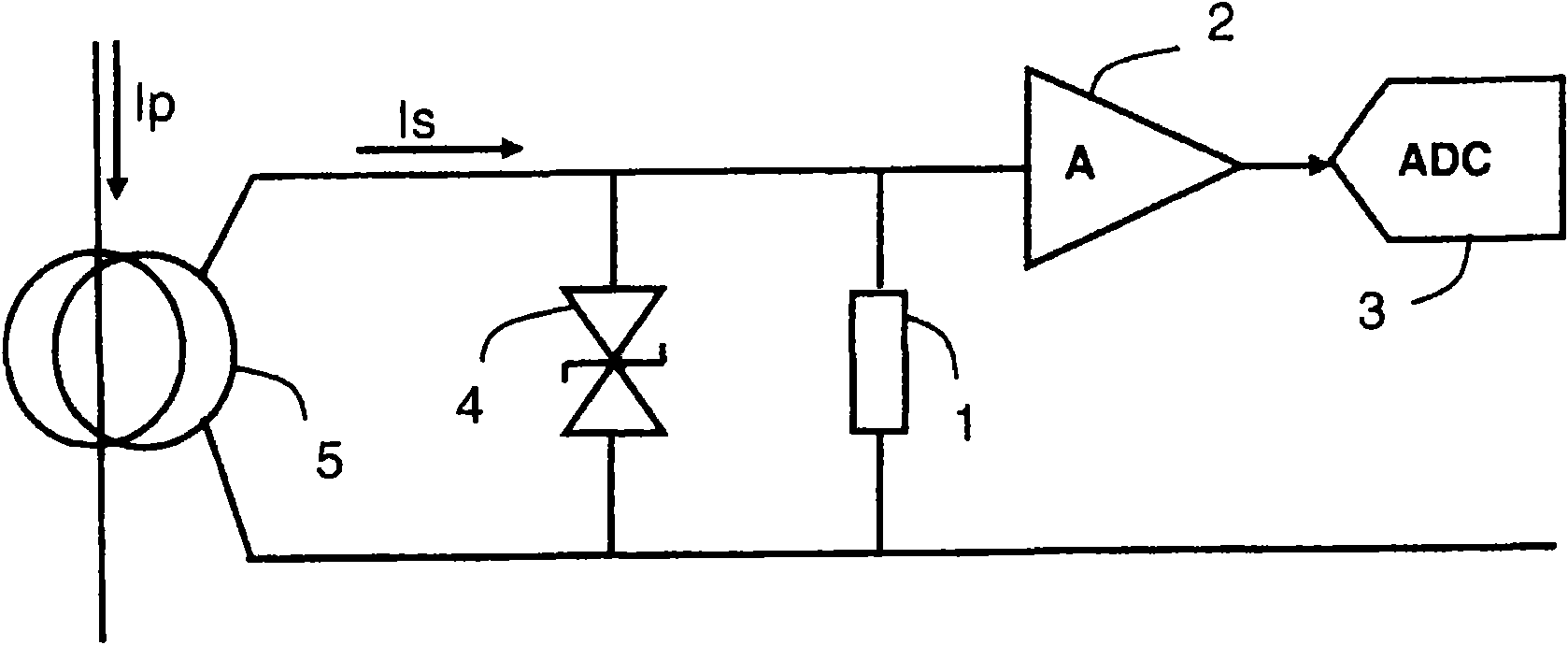 Current measurement device and processing unit comprising such a device