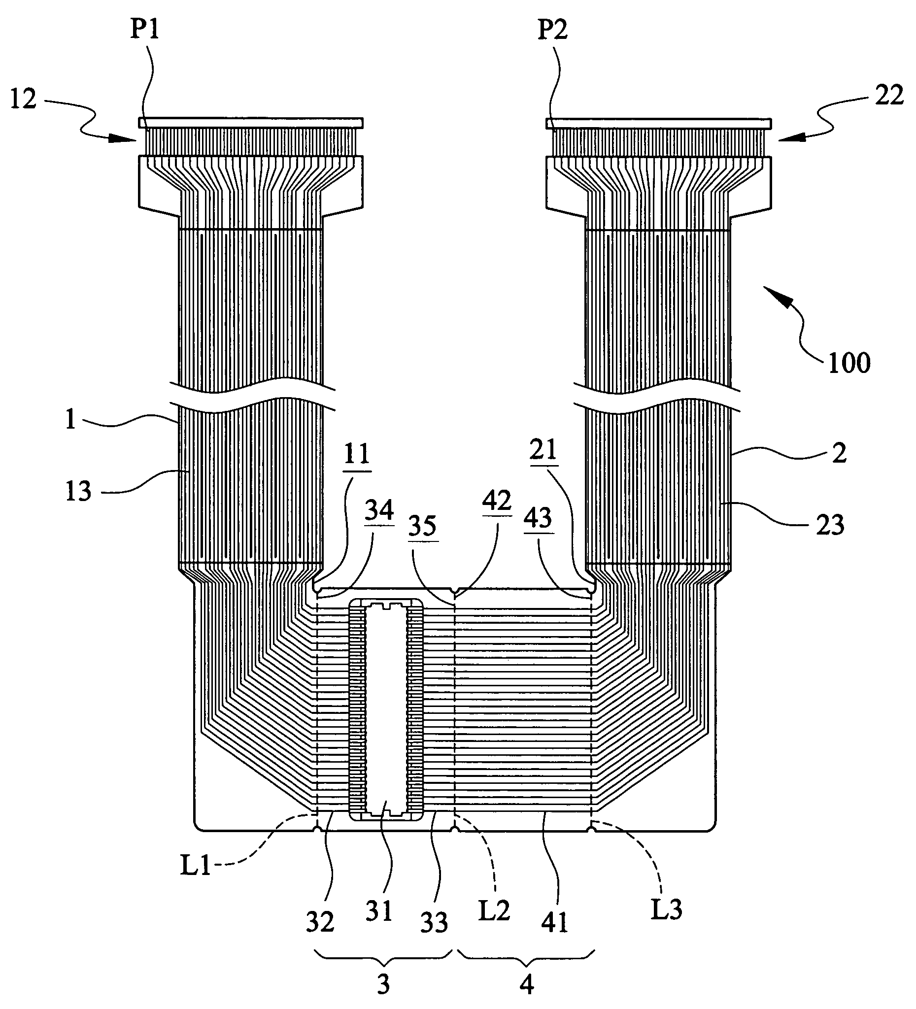 Signal transmission cable with adaptive contact pin reference